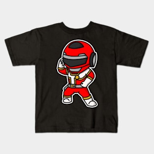 Red Turbo Kousoku Sentai Chibi Style Kawaii Kids T-Shirt